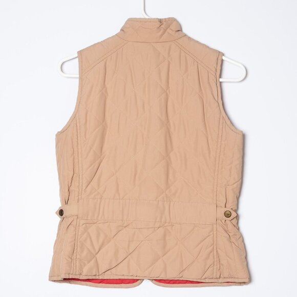Lauren Ralph Lauren Womens Petite Small Reversible Quilted Zipper Vest Red Tan - Picture 5 of 8